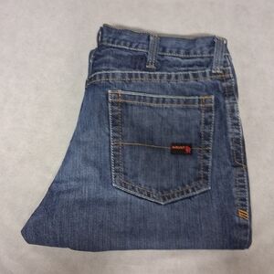 Ariat Work FR M4 Blue Jeans 38x30 Relaxed Low Rise Boot Medium Wash ARC 20 ATPV
